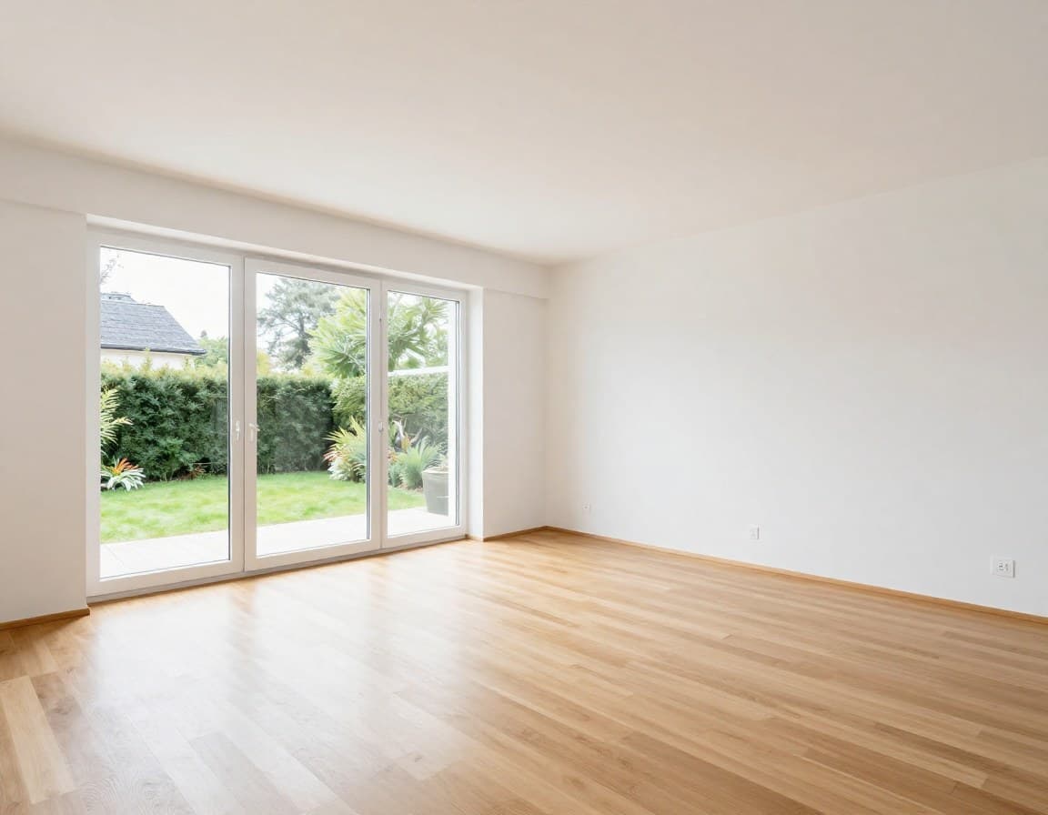 Leeres Erdgeschoss-Wohnzimmer ohne Möbel