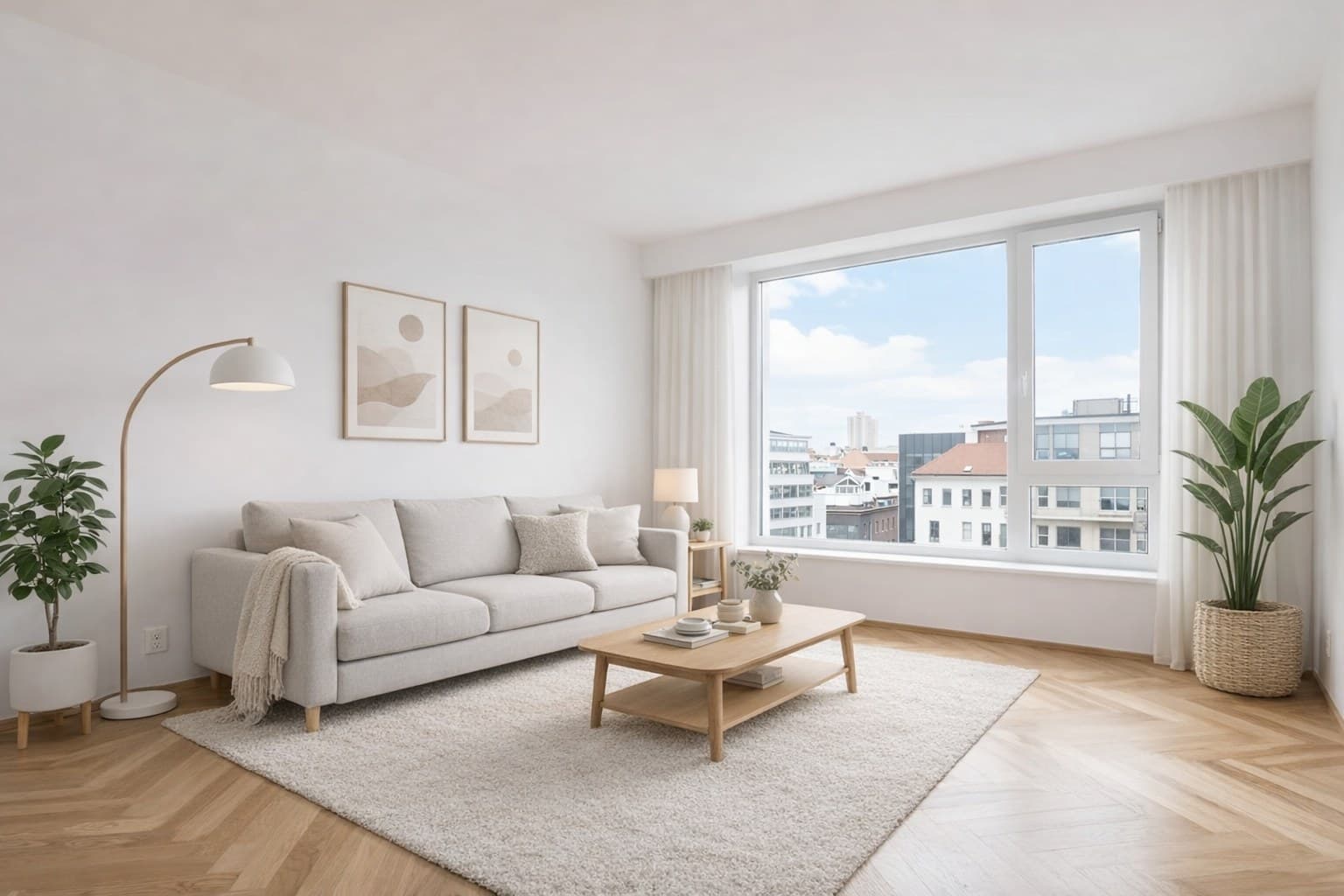 Grundriss Ideen umgesetzt: leere Wohnung vorher und virtuell möbliert nachher — virtuelles Home Staging Beispiel