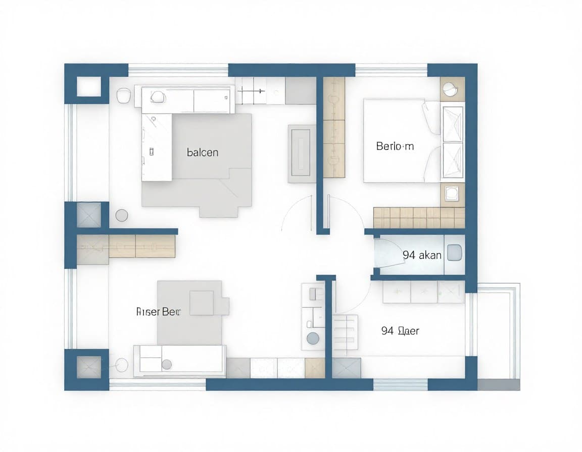 Wohnung Grundriss Beispiel: Moderne 94 m² Wohnung mit offener Wohn-Ess-Küche