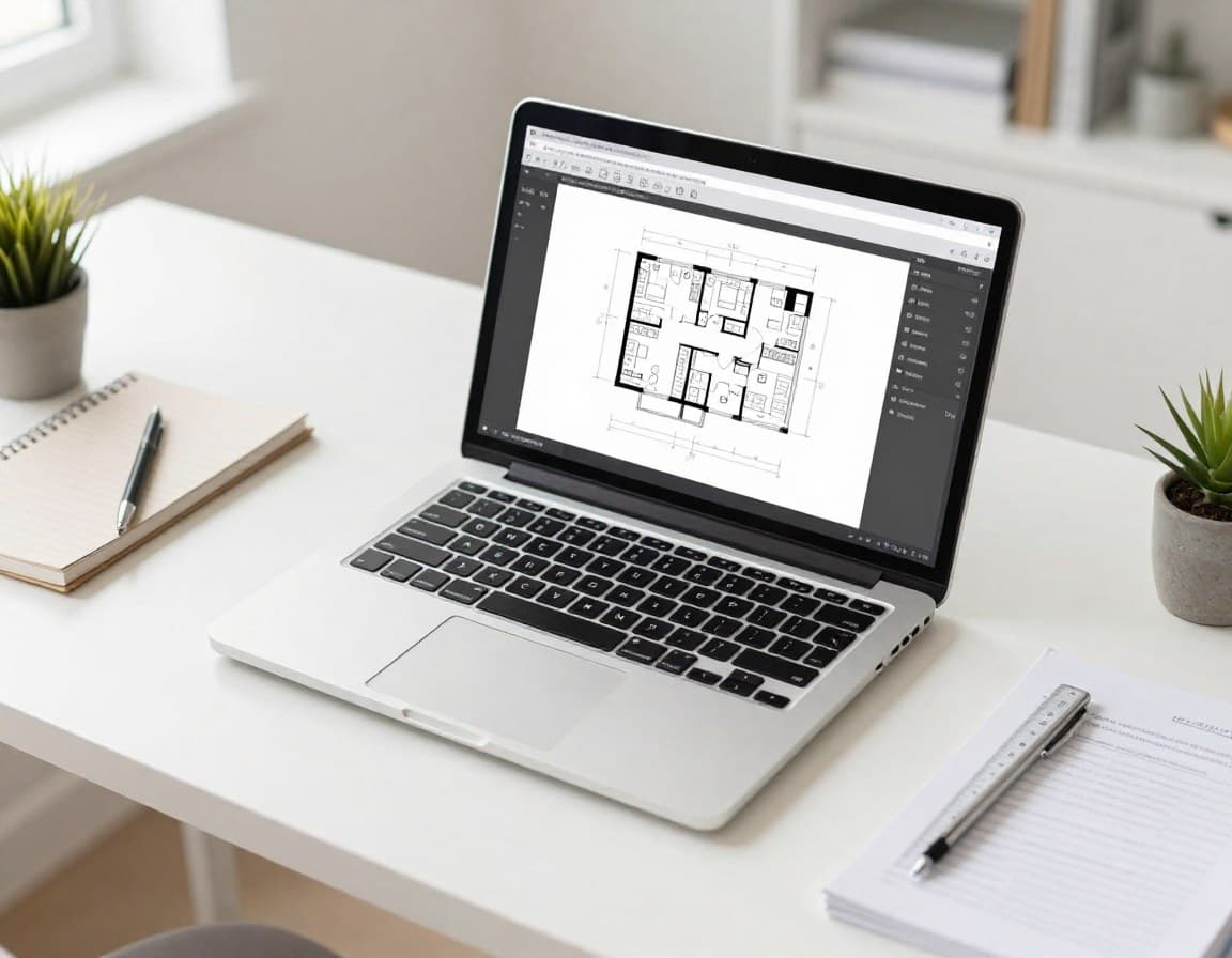 Grundriss-Software im Vergleich -- Laptop zeigt verschiedene Programme zur Grundrisserstellung