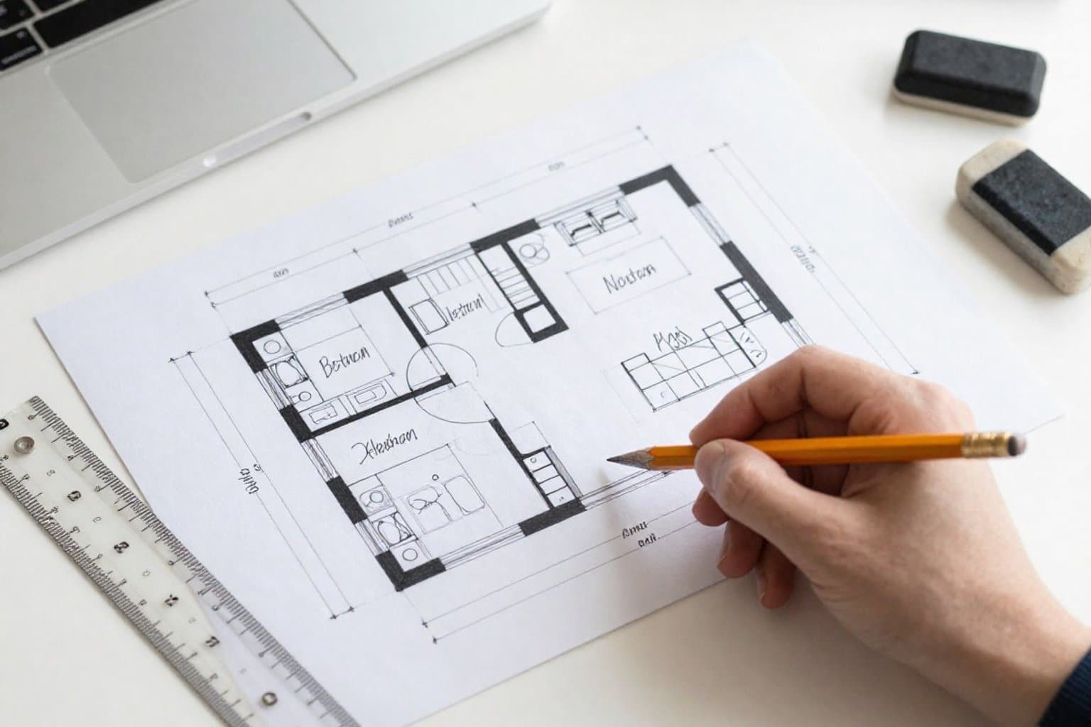 Leerer Raum vor Virtual Staging