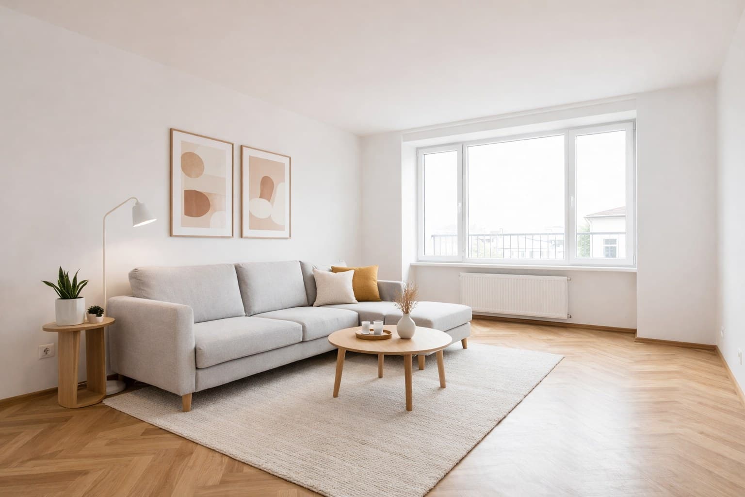 Raum nach Virtual Staging mit KI-Möblierung