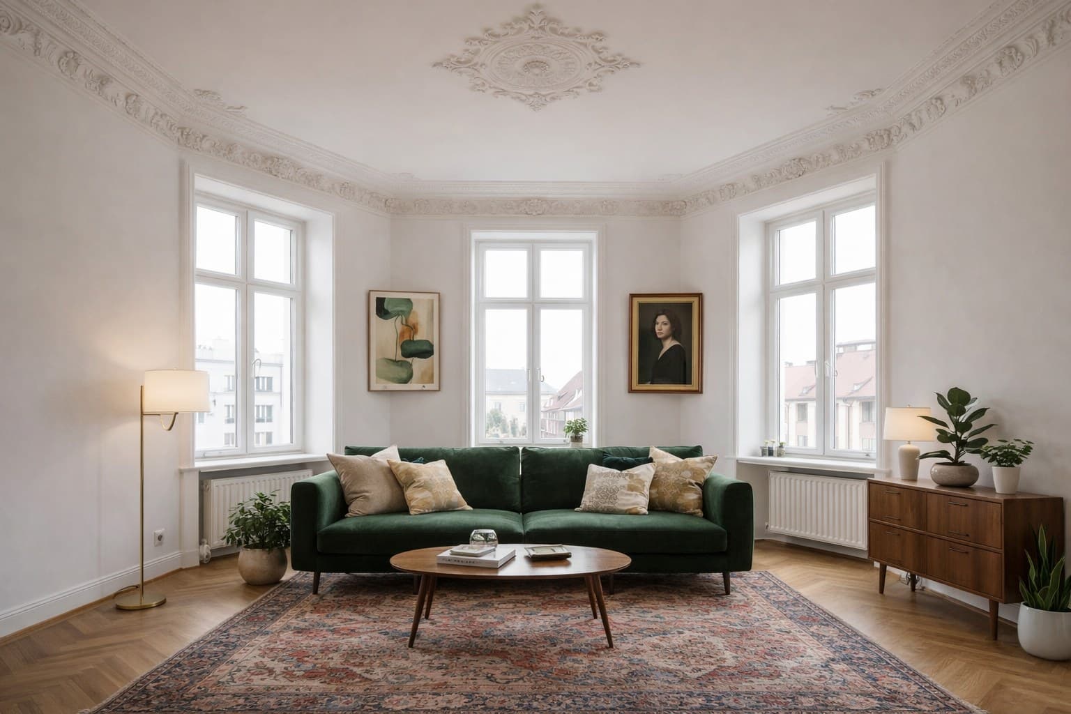 Raum nach Virtual Staging mit KI-Möblierung