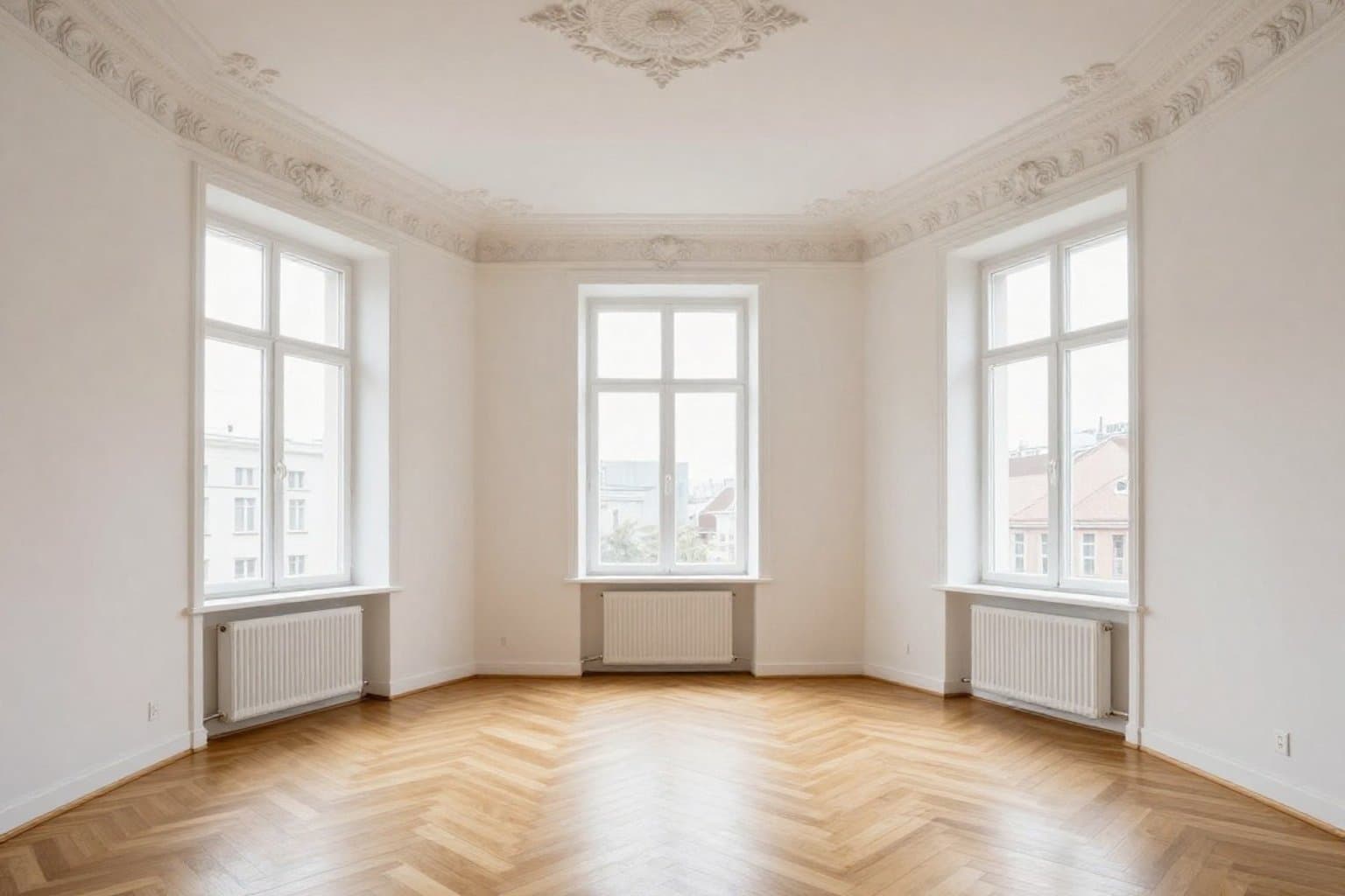 Leerer Raum vor Virtual Staging