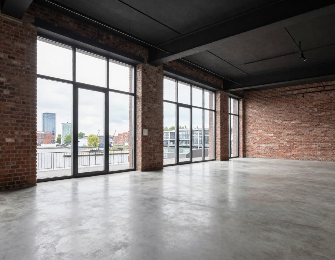 Modernes Loft in der Bremer Uberseestadt mit Backstein und Hafenblick fur Virtual Staging