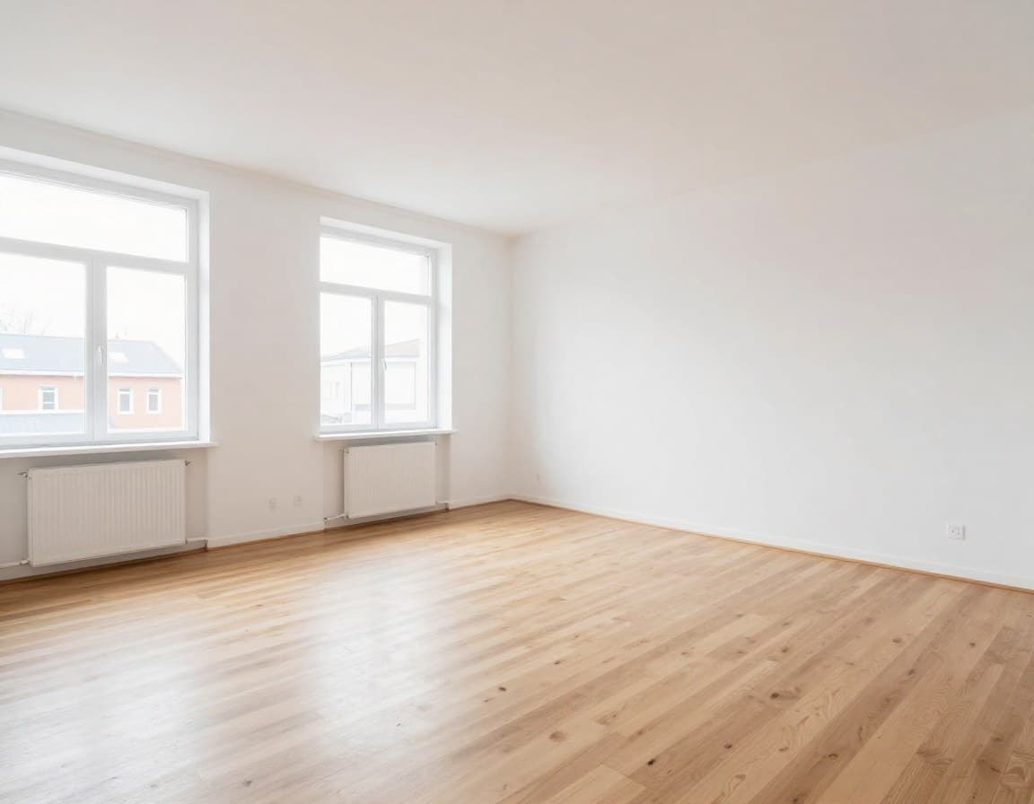 Leere Dortmunder Wohnung vor Virtual Staging — kahle Wände, kein Mobiliar