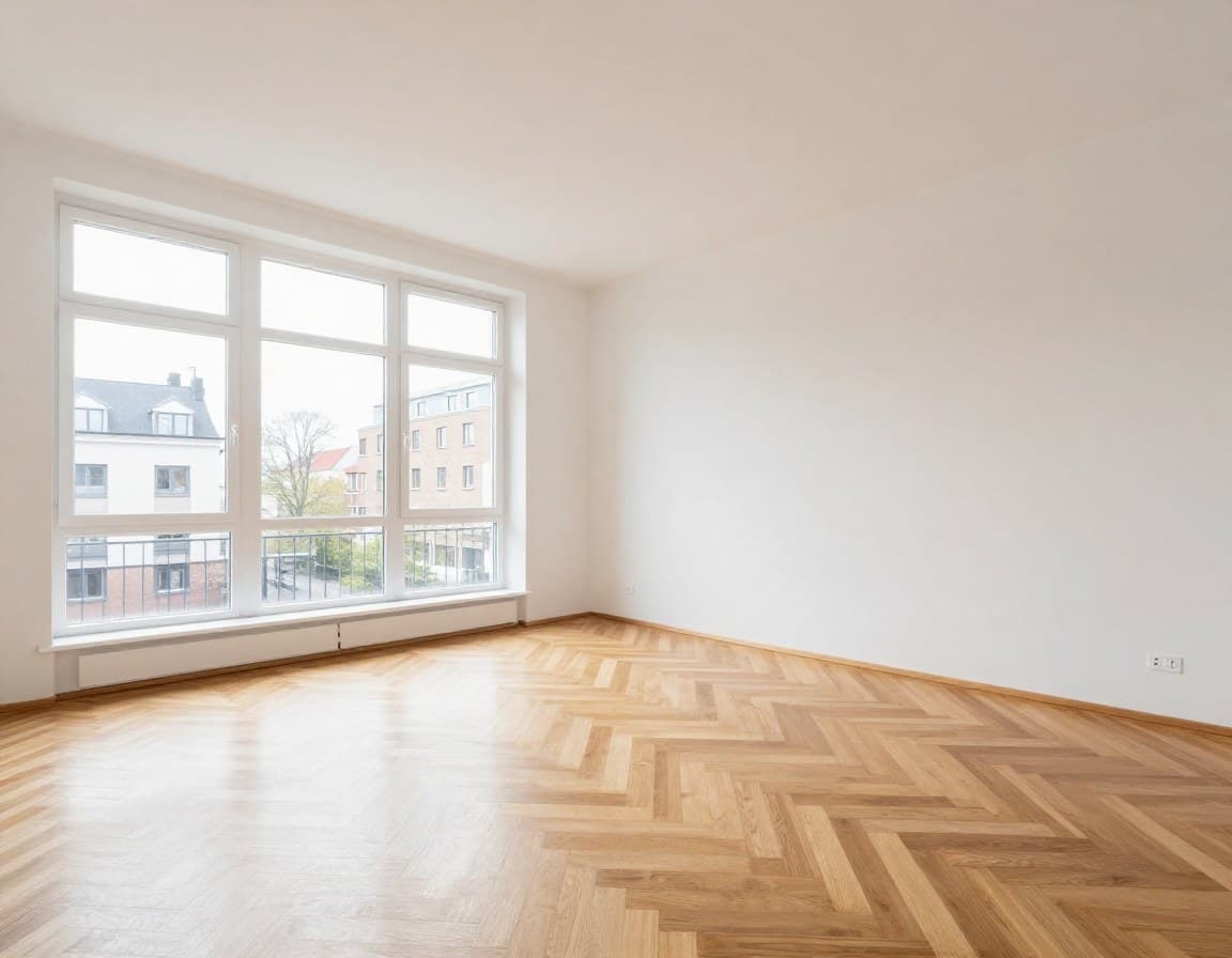Leere Düsseldorfer Wohnung vor Virtual Staging