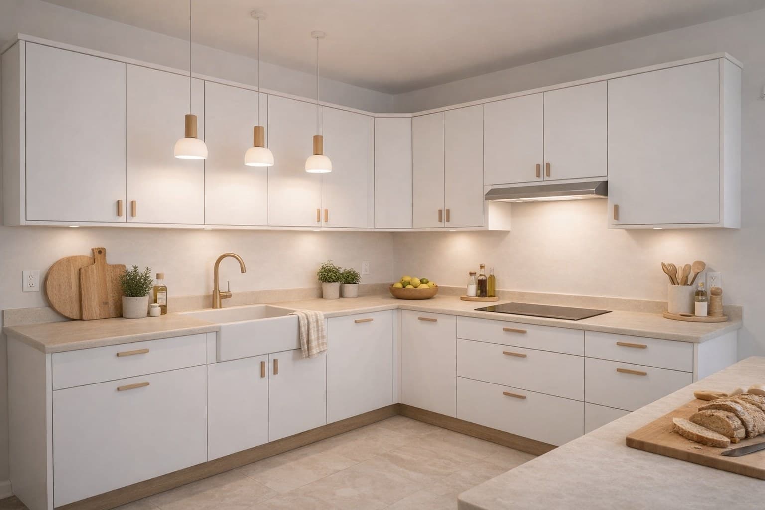 Küche nach Virtual Staging mit KI-Möblierung