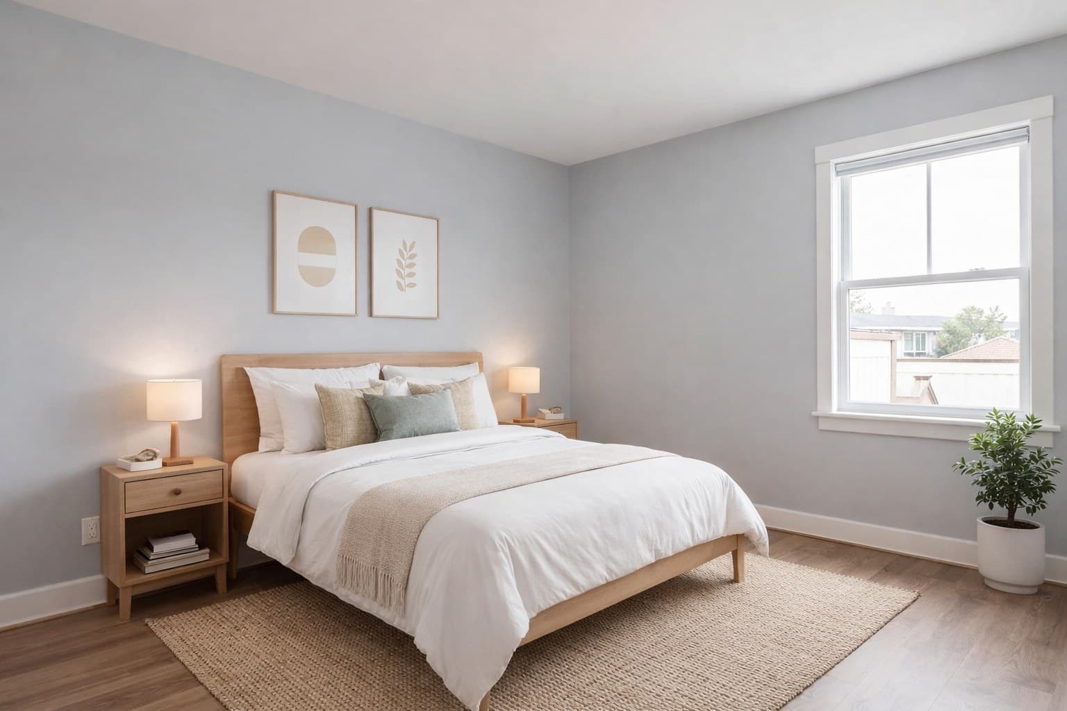Schlafzimmer nach Virtual Staging mit KI-Möblierung