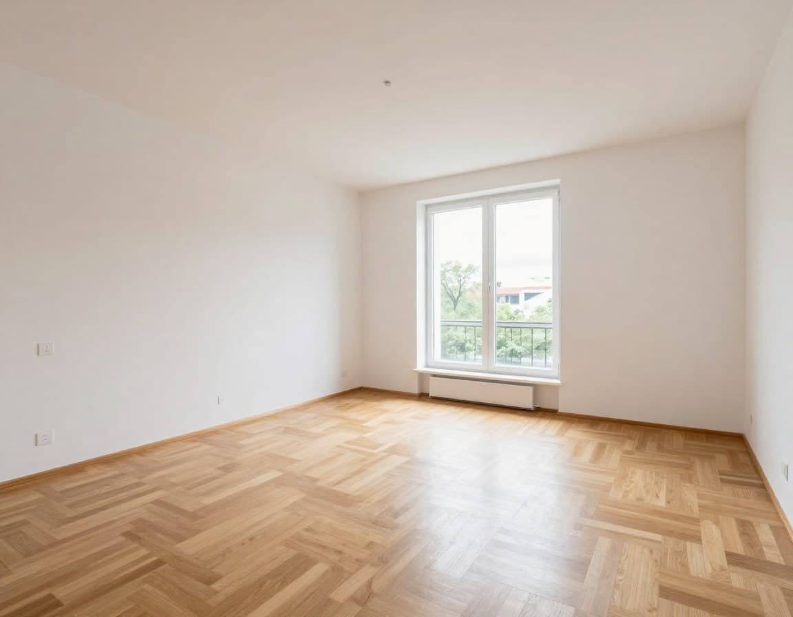 Leere Wohnung ohne Staging — signalisiert Renovierungsbedarf und erhöht Nachverhandlungsrisiko