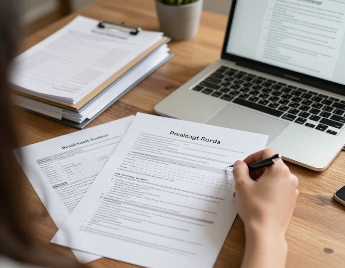 Privatverkäufer mit Unterlagen und Laptop — 80 bis 120 Stunden Zeitaufwand beim Immobilienverkauf ohne Makler