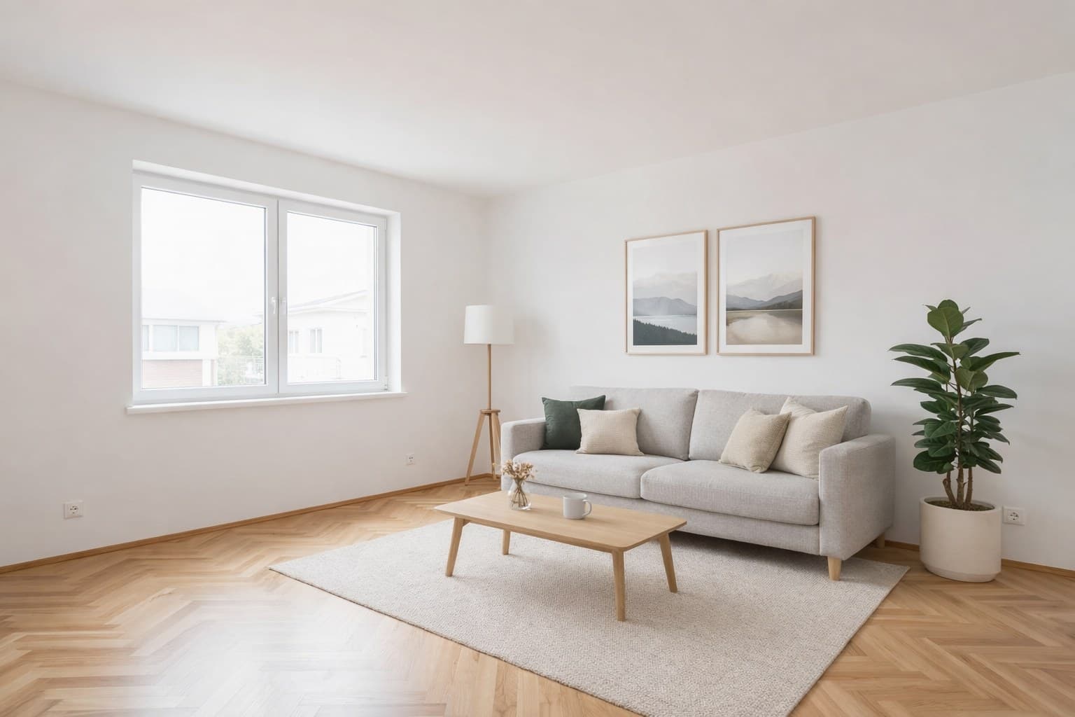 Professionell gestagtes Wohnzimmer — starke Verhandlungsposition für Verkäufer