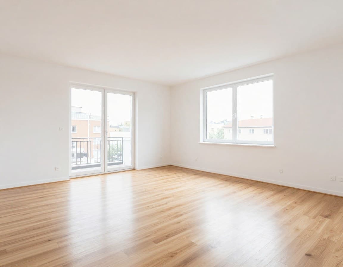 Leeres Wohnzimmer vor dem Virtual Staging
