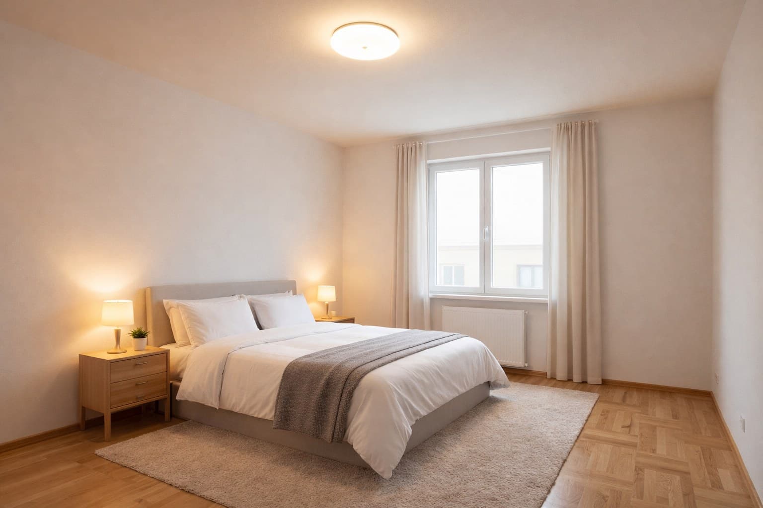 Raum nach Virtual Staging mit KI-Möblierung