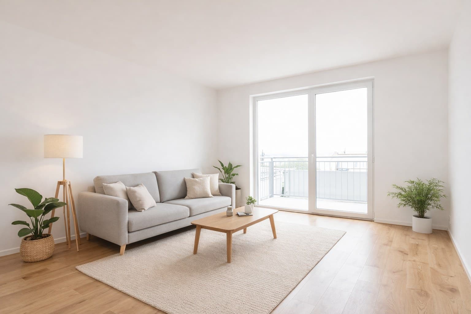 Raum nach Virtual Staging mit KI-Möblierung