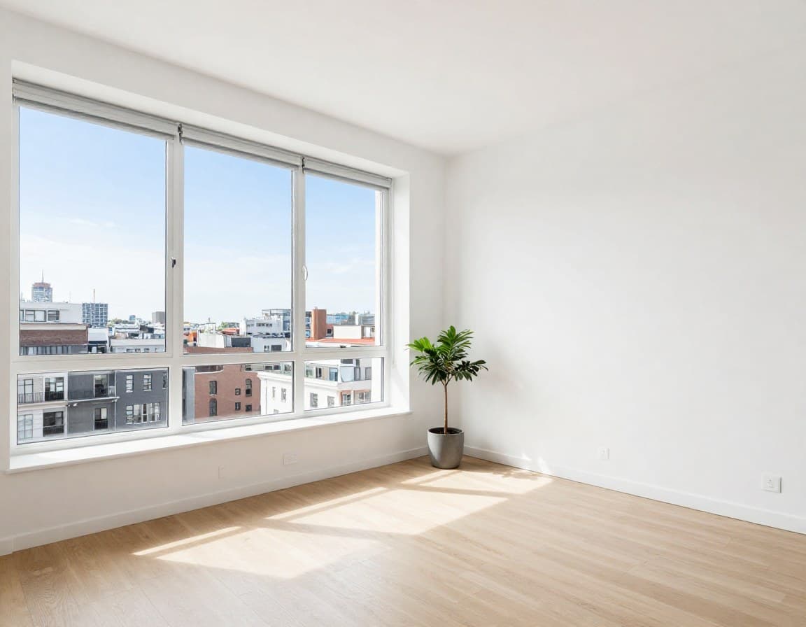 Immobilien-Content erstellen — modernes Wohnzimmer in europäischer Stadtwohnung als Beispiel für KI-Staging-Content