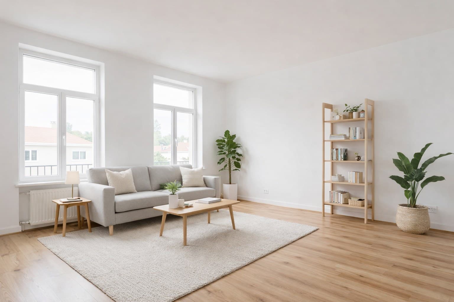 Raum nach Virtual Staging mit KI-Möblierung