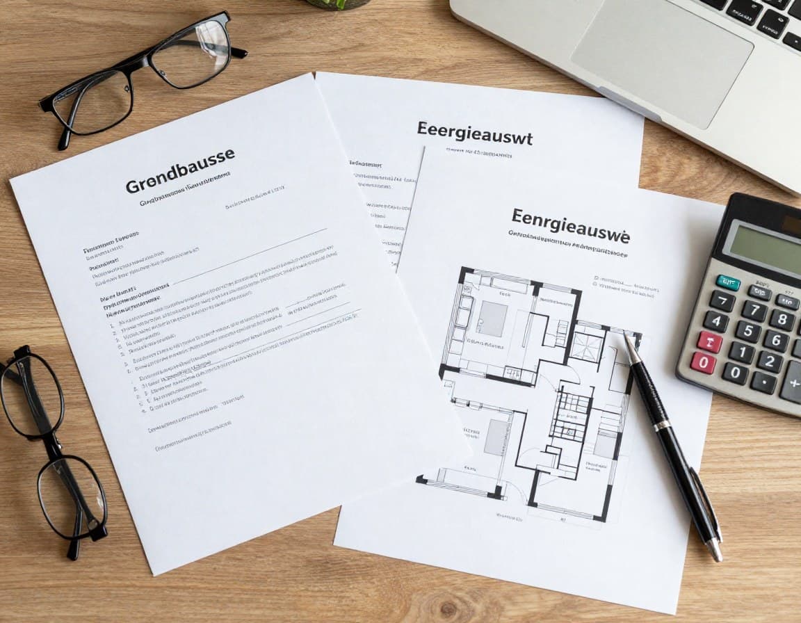 Unterlagen für Immobilienverkauf ohne Makler — Grundbuchauszug, Energieausweis und Grundriss