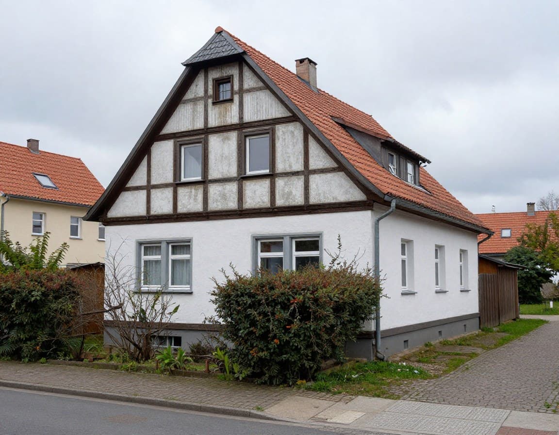 Typisches geerbtes Einfamilienhaus der 1960er-70er Jahre in Deutschland