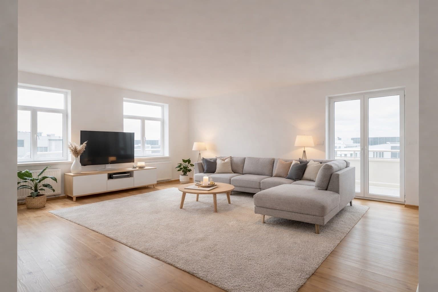 Raum nach Virtual Staging mit KI-Möblierung