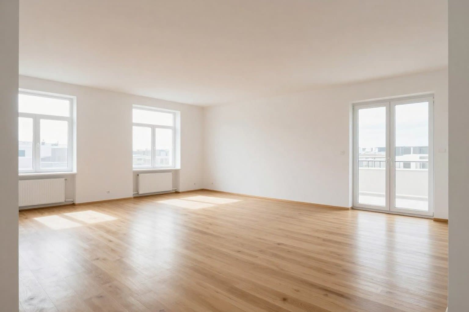 Leerer Raum vor Virtual Staging