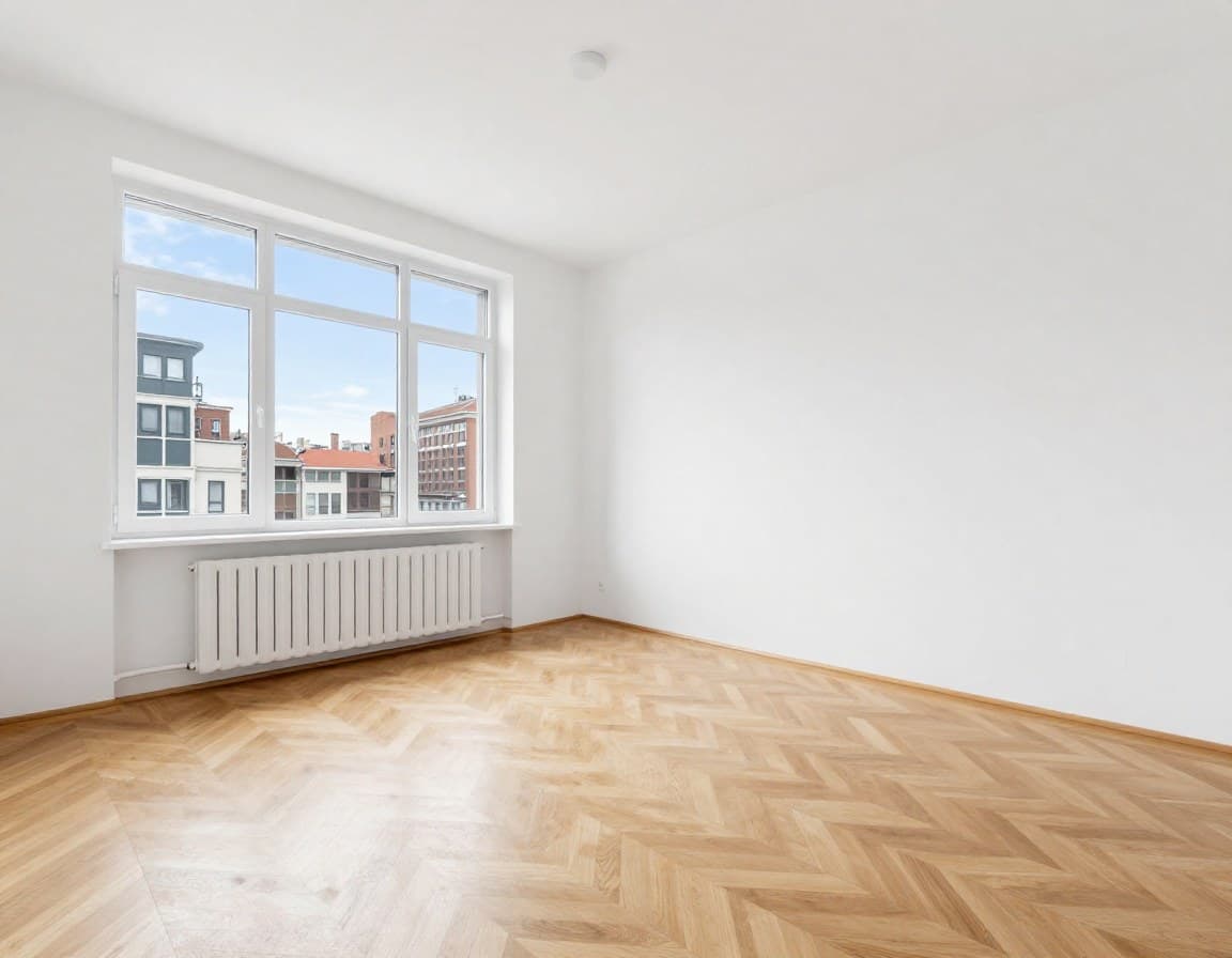 Leerer Raum vor virtuellem KI-Staging — ImmoStage vs ImmoStager Vergleich