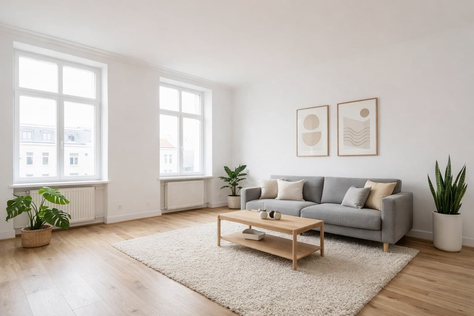 Virtuell eingerichteter Raum nach KI-Staging — ImmoStage Ergebnis