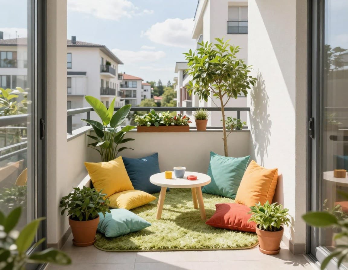 Balkon-Staging mit Familien-Bereich