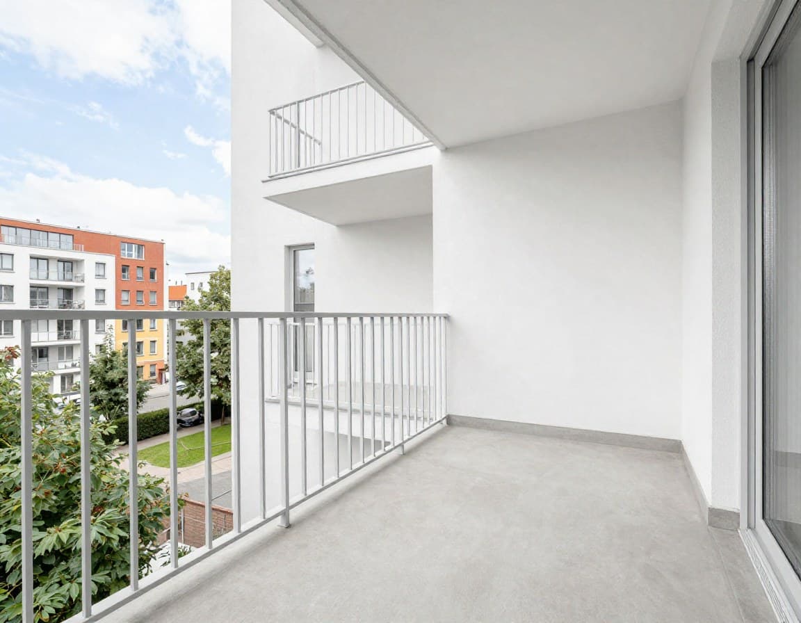 Leeres Balkon vor Virtual Staging