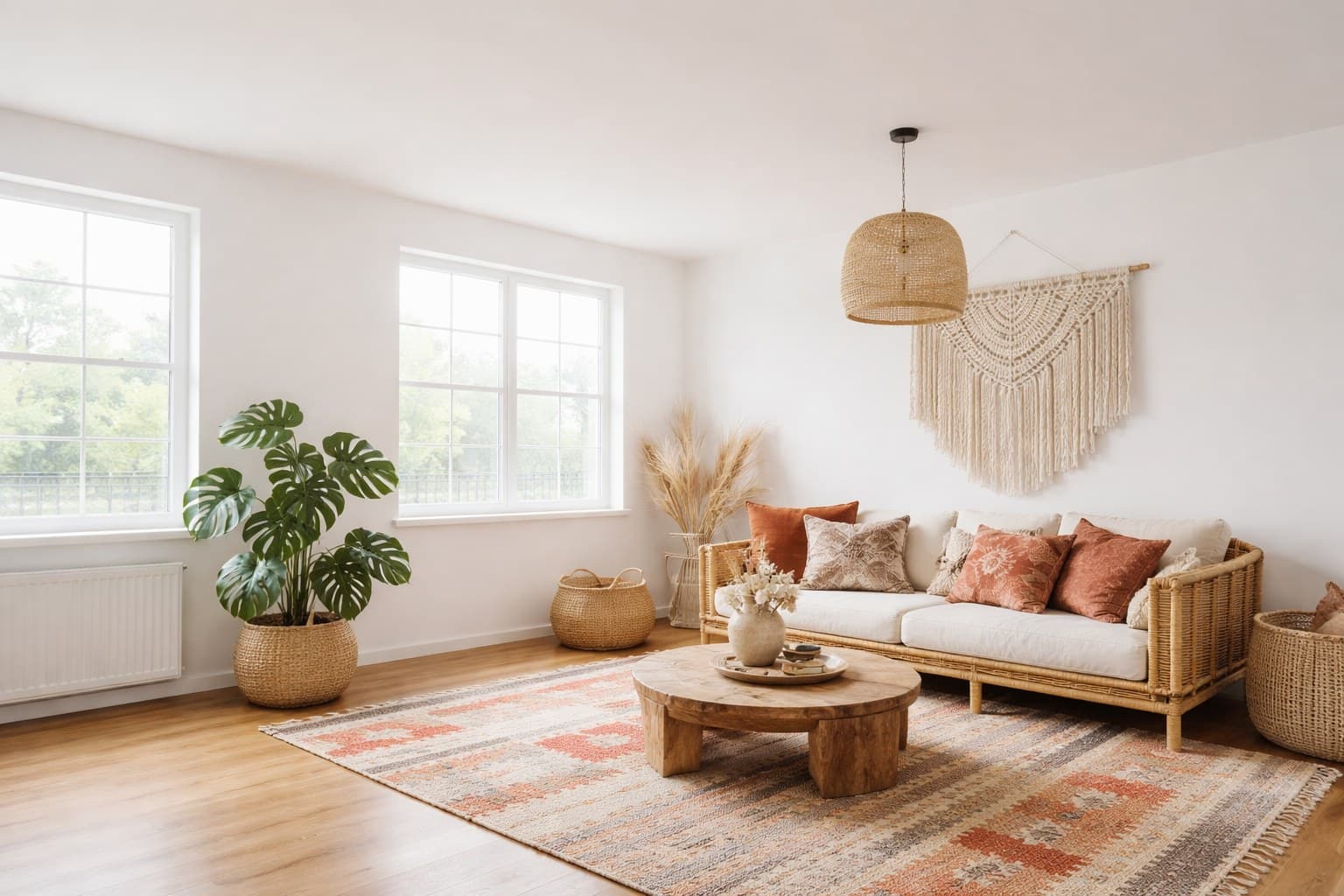 Raum nach Boho Virtual Staging
