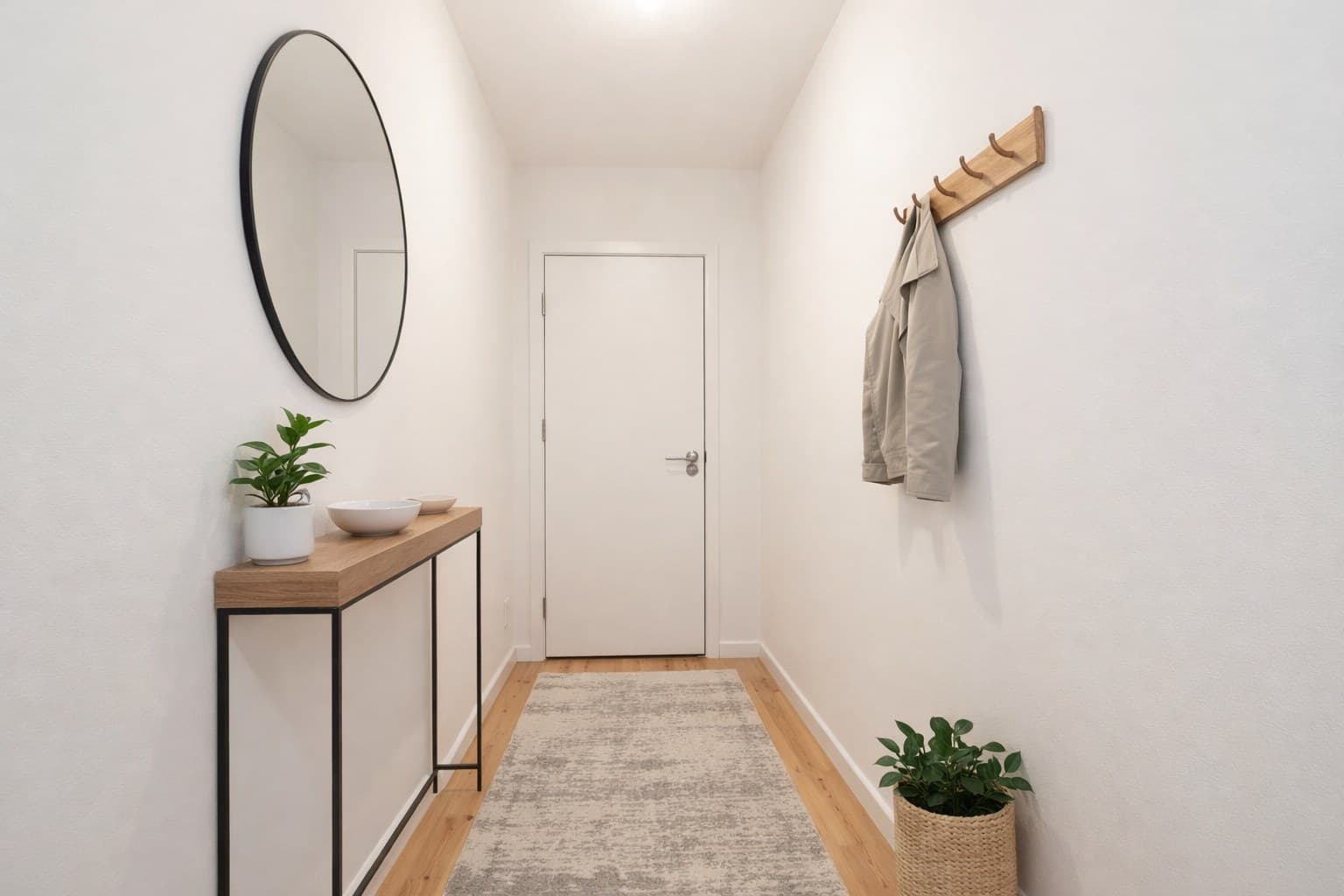 Flur nach Virtual Staging mit KI-Möblierung