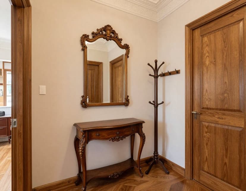 Flur-Staging im klassischen Stil mit Konsolentisch