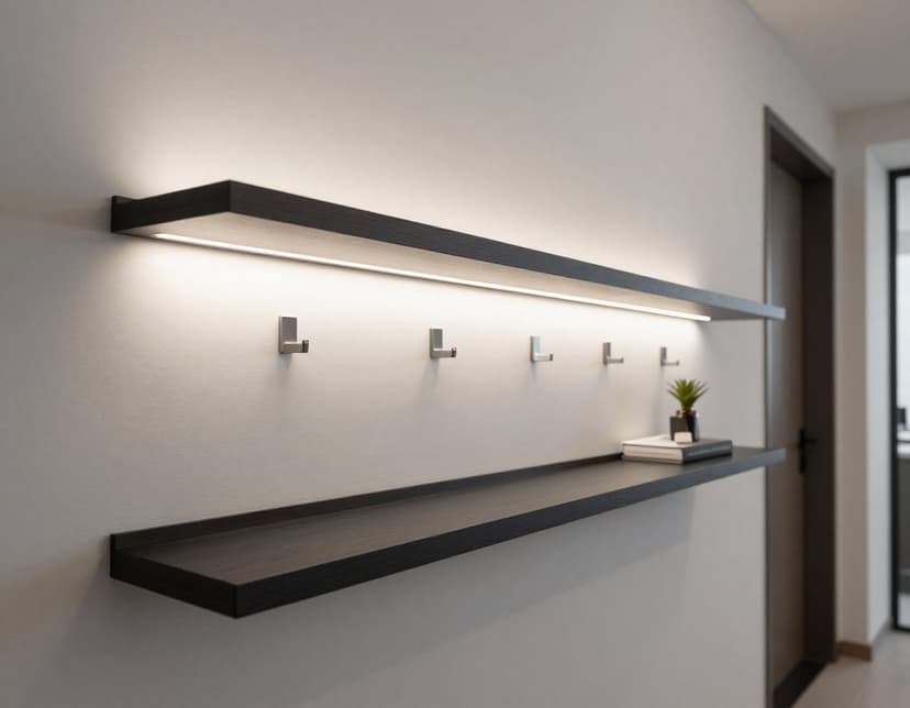 Flur-Staging im modernen Stil mit schlichter Garderobe