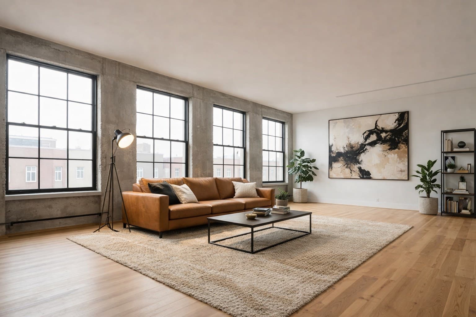 Raum nach KI-Staging: fotorealistisch möbliert in unter 30 Sekunden