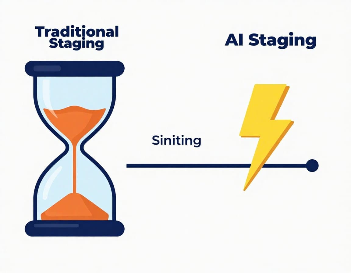 Geschwindigkeitsvergleich: KI-Staging in Sekunden vs. manuelle Bearbeitung in Stunden
