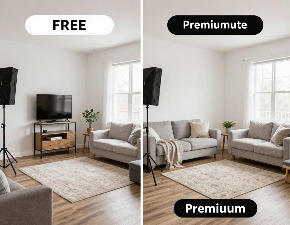 Vergleich kostenlos vs. bezahlt: Qualitäts- und Funktionsunterschiede beim Virtual Staging