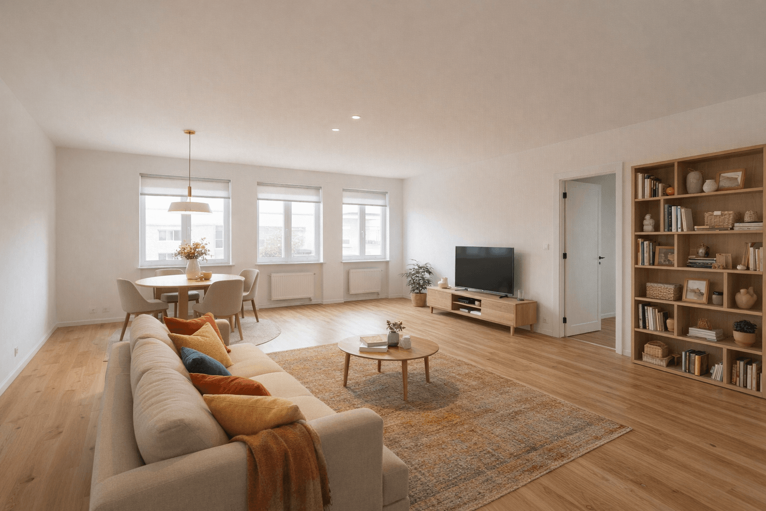 Raum nach Virtual Staging mit KI-Möblierung