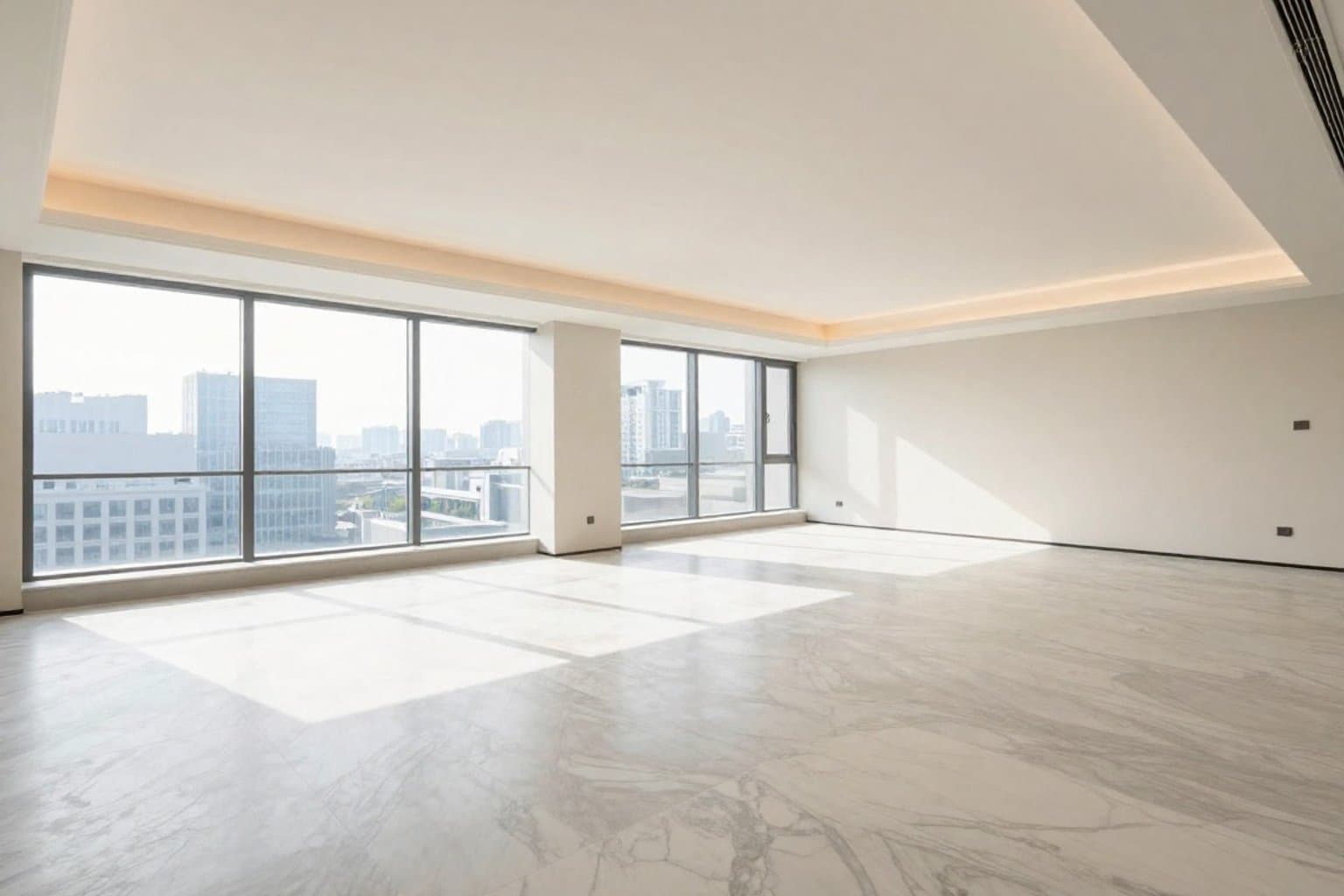 Leerer Raum vor Luxus Virtual Staging