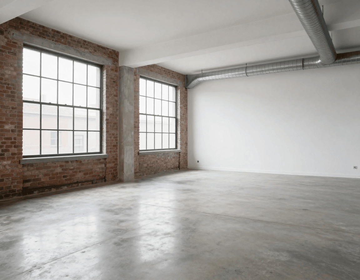 Leere Zürcher Wohnung vor Virtual Staging — moderner Neubau