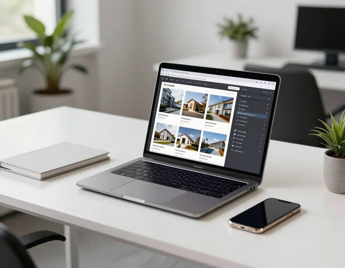 Immobilienmakler-Workflow: Staging Software am Laptop nutzen