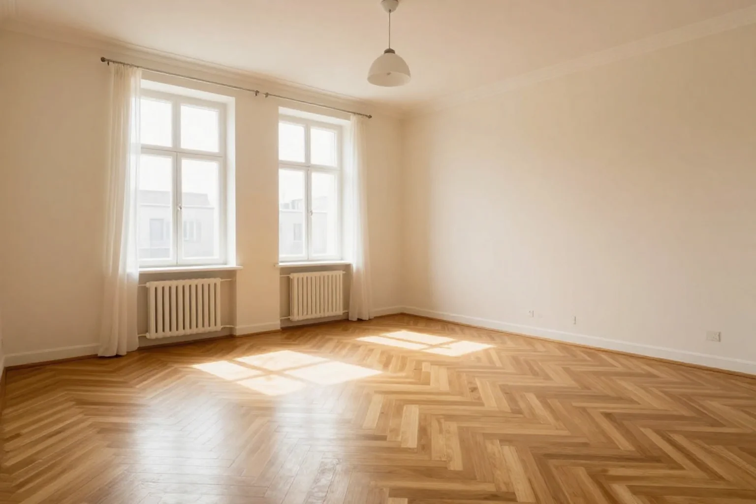 Leeres Wohnzimmer vor Virtual Staging