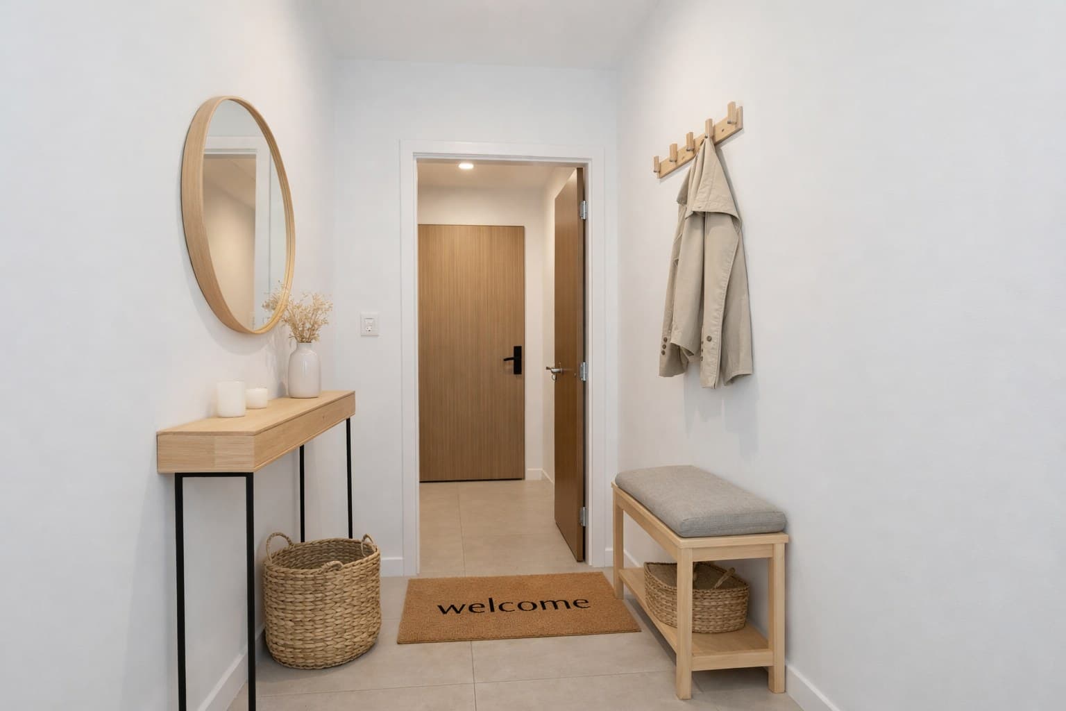 Flur nach Skandinavisch Virtual Staging mit KI