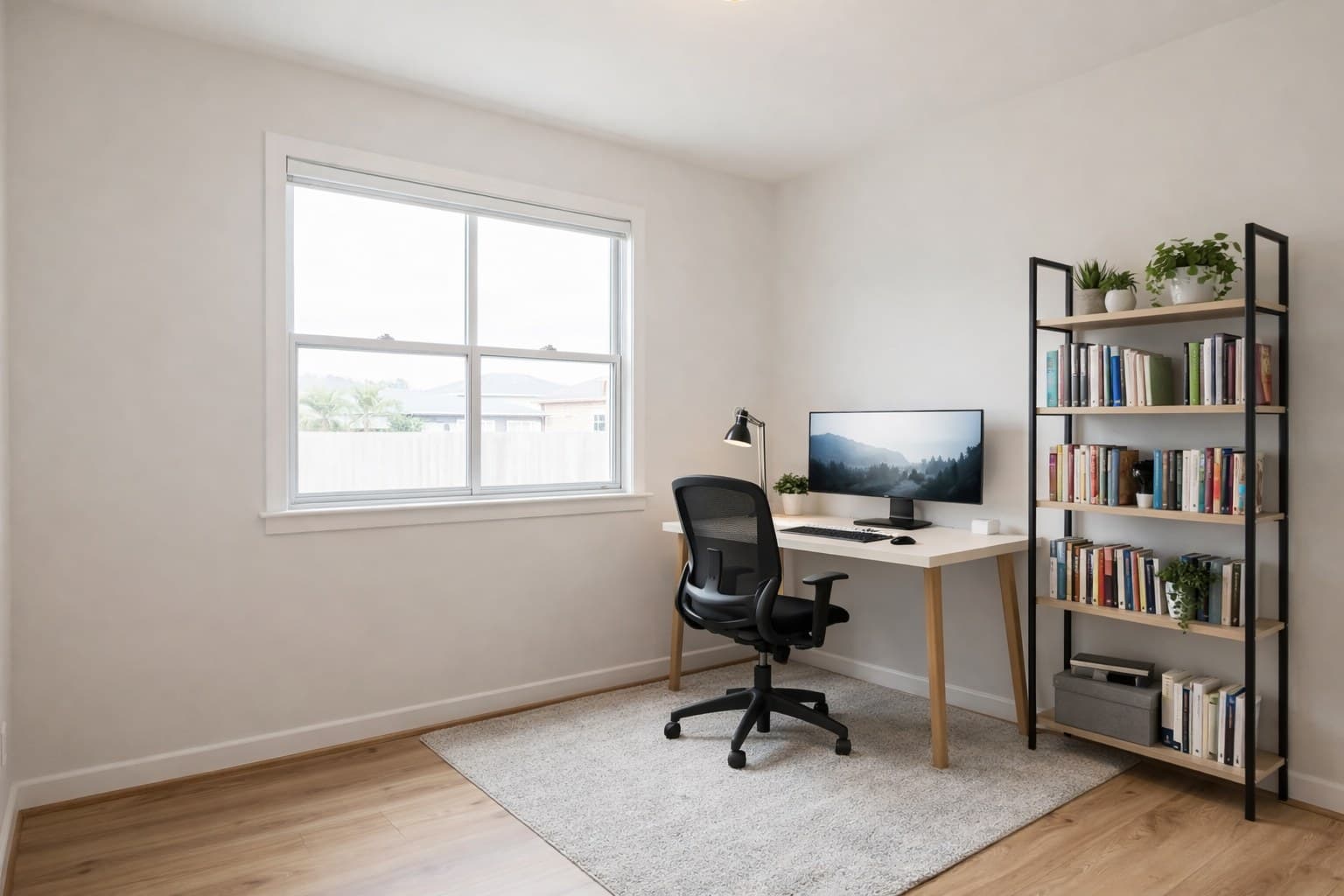 Home Office nach Modern Virtual Staging mit KI