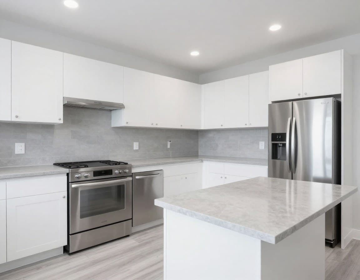 Leerer Raum: Küche vor Modern Virtual Staging