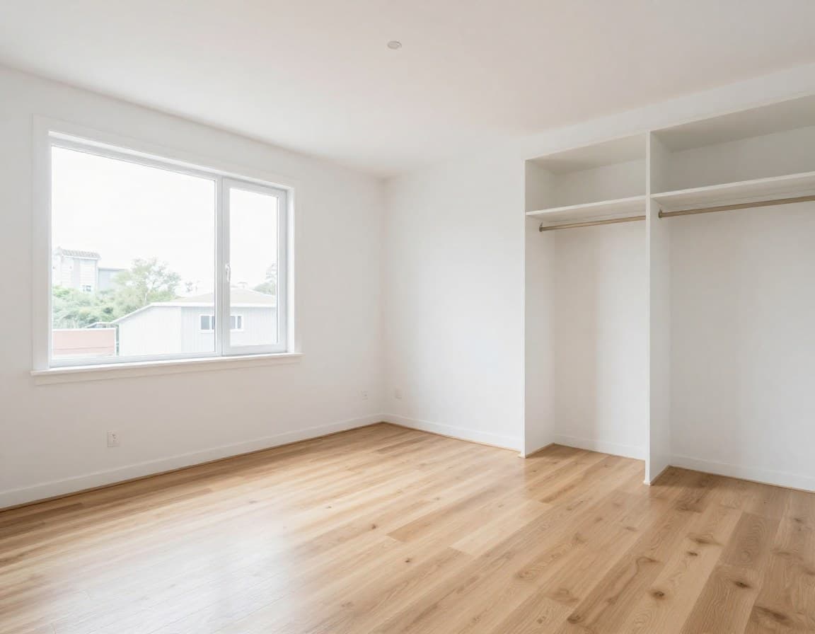 Leerer Raum: Schlafzimmer vor Skandinavisch Virtual Staging