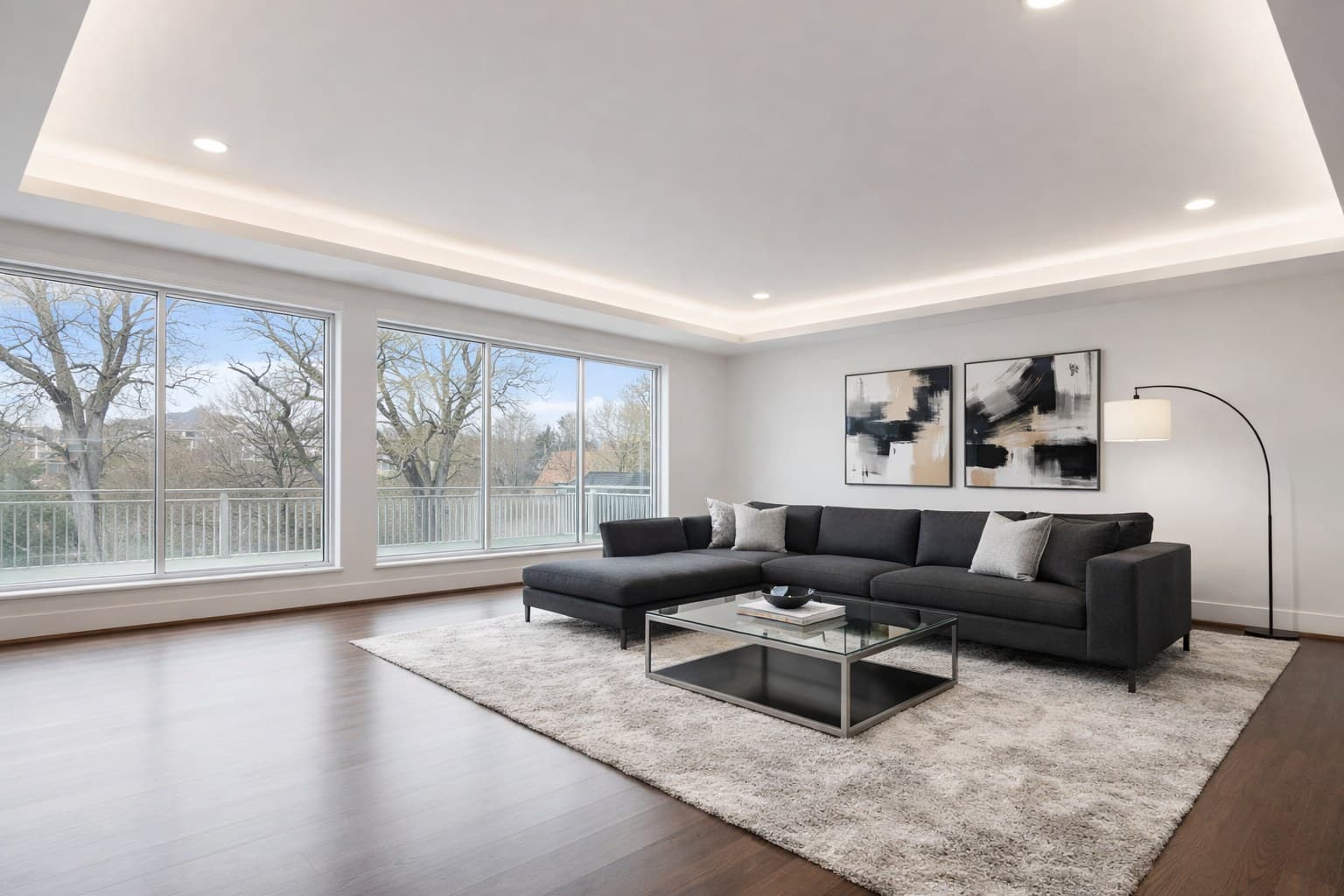 Wohnzimmer nach Modern Virtual Staging mit KI